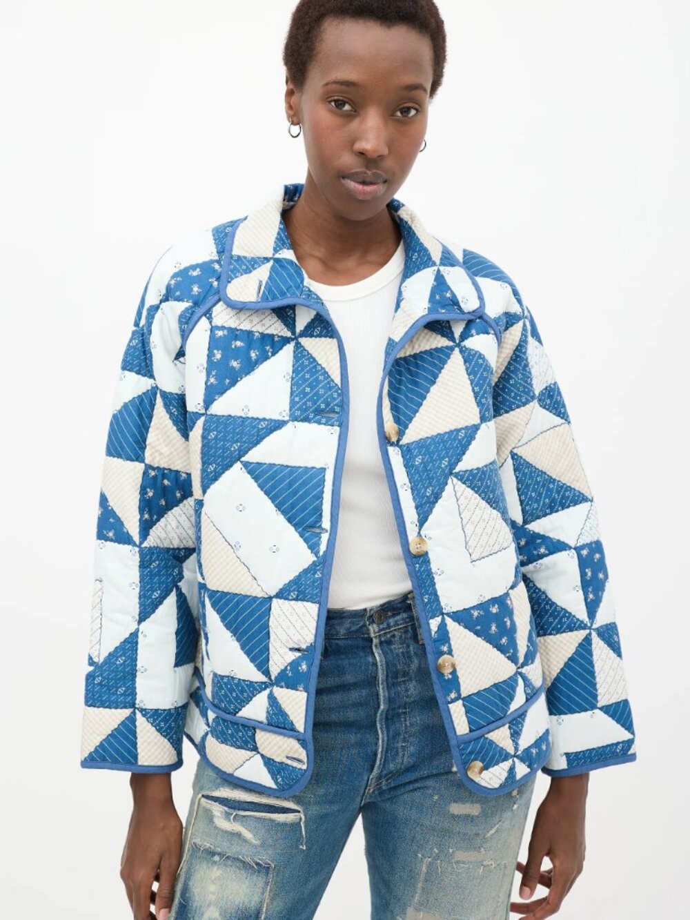 Sezane Leopold Quilted Patchwork Jacket - Picture 4 of 10